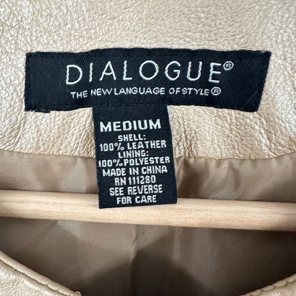 Dialogue New‎ Language Of Style Leather Jacket Champaign Gold Medium - Picture 6 of 12